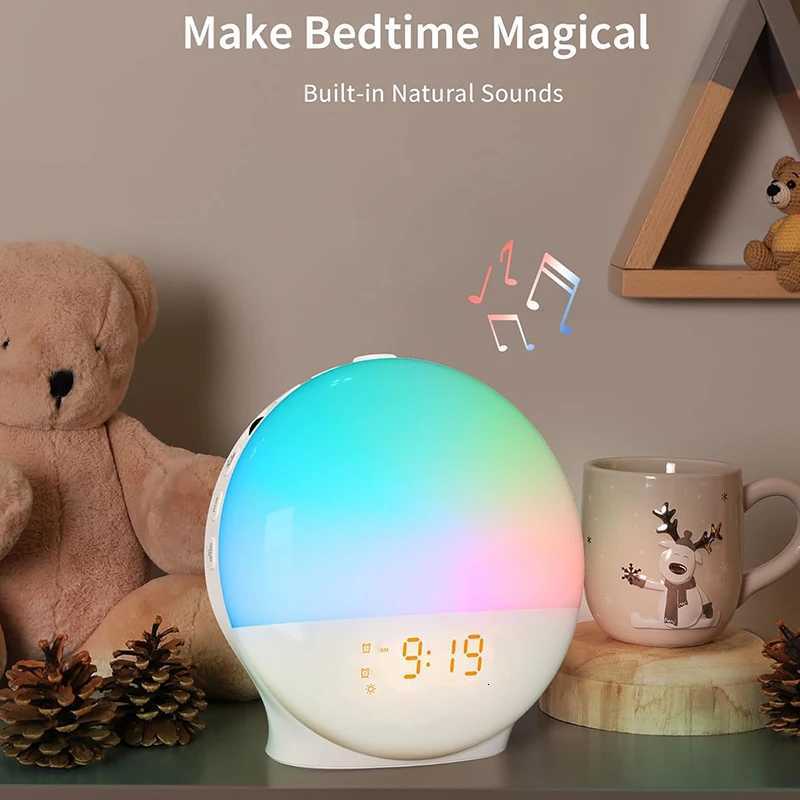 Wake Up Light Alarm Clock with Sunrise Sunset Simulation FM Radio Night Light Bedside Digital Clock for Gentle Natural Wake Up M251205 - view 5