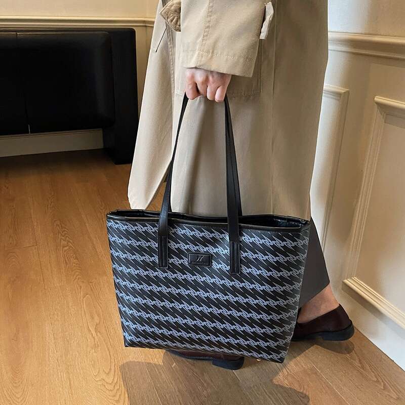 Tote for Women Large Capacity Niche Crossbody Printed College Student Class Commuter Shoulder Bag Handbag