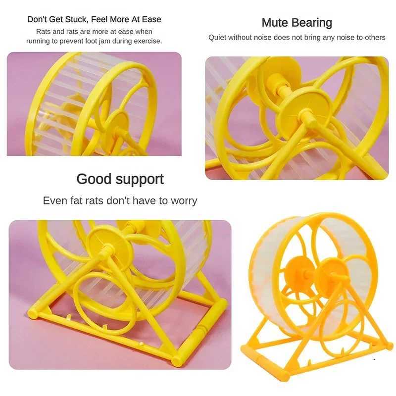 Hamster Running Wheel Guinea Pig Exercise Toy Small Pet Cage Accessory with Triangle Stand Ultra Quiet Hamster Cage Accessories M251205