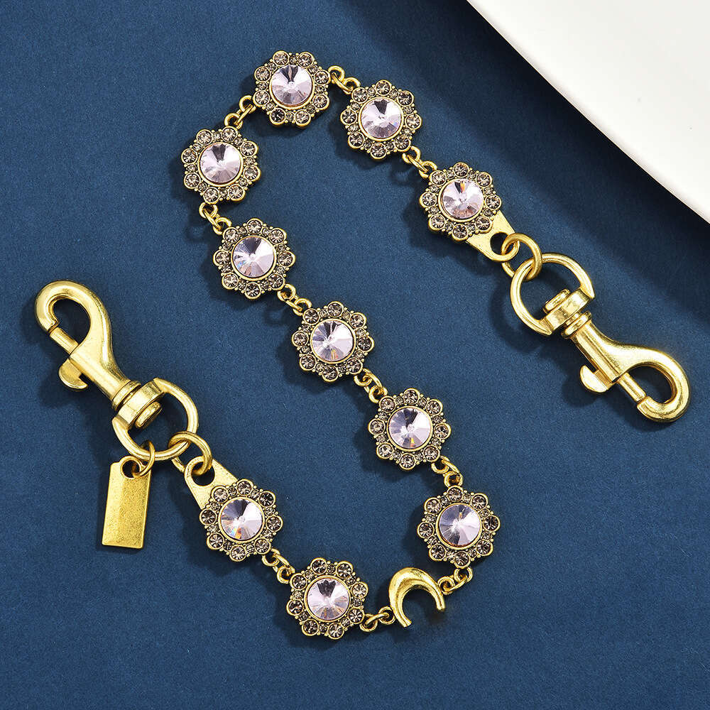 designer Retro Oval Carved Rhinestone Metal Crossbody Bag Extension Chain Women's Accessories Ins Style Hot Item