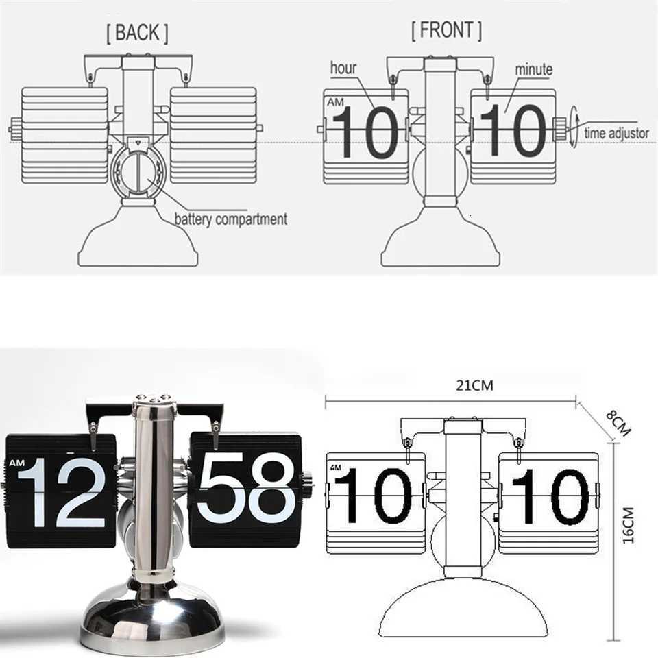 A Flipping Clock with Page Turning Automatically for Modern Home Decoration Full of Sense of Technology Retro Table Clock M251205 - view 5