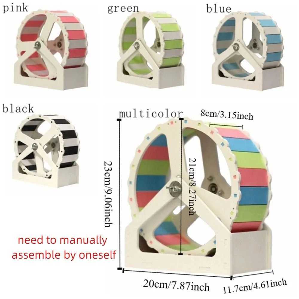 Durable Plastic Hamster Running Wheel Silent Colorful Rodent Running Wheel 21cm Stable Base Exercise Wheel for Small Animals M251205