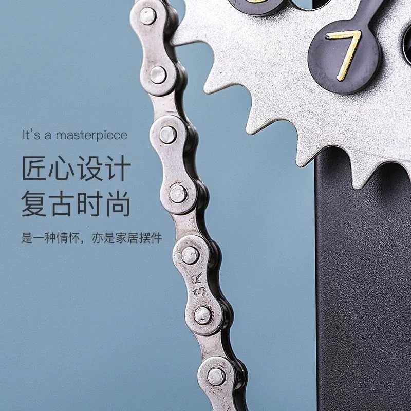 Vintage Rotating Gear Clock Ornament Antique Style Desktop Clocks Living Room Modern Table Decoration Home Vintage Room Decor M251205 - view 4