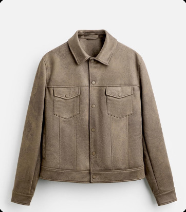 RARF Men Mens Spring and Autumn Suede Texture Effect Jacket Top 241023