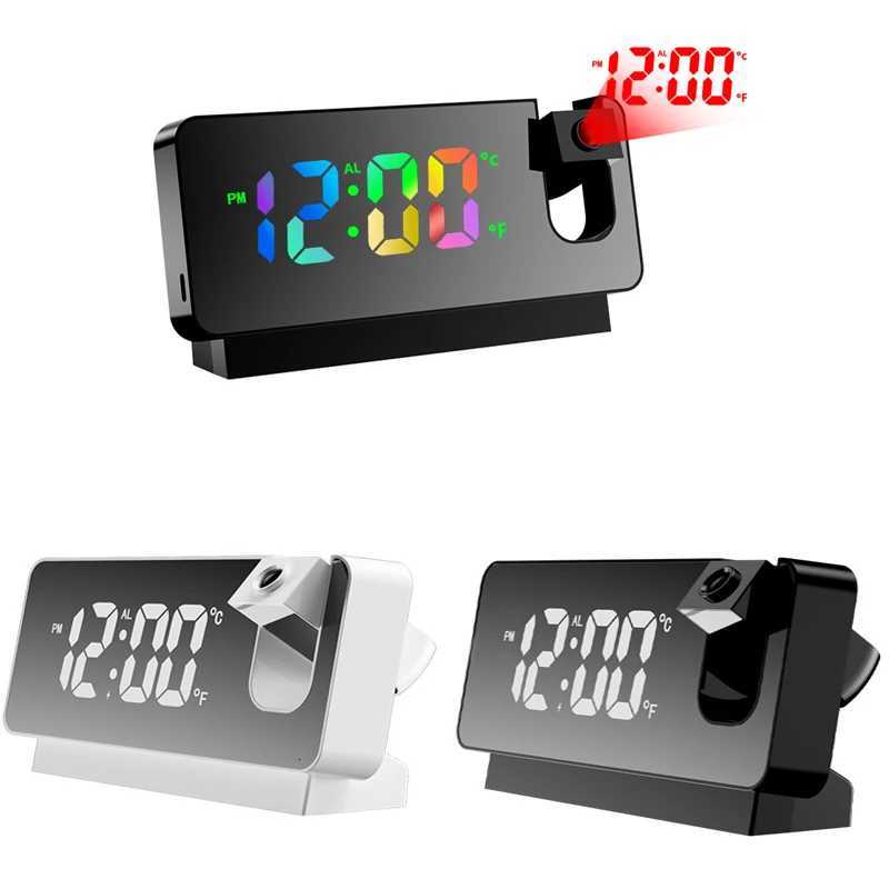 Digital Projection Alarm Clock with Rotatable Ceiling/Wall Projector Bedside Desktop Clock Large Display for Bedroom Office M251205 - view 6