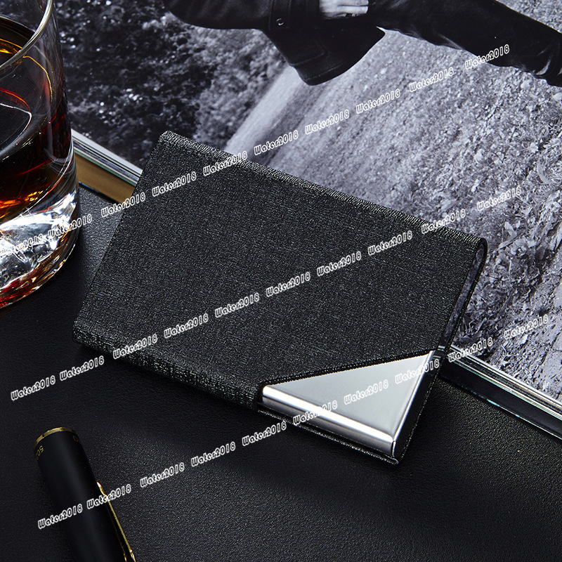 Business Card Holder Upgraded Leather Card Case Metal Slim Pocket Name Card Box RFID Blocking Business Cards Carrier with Magnetic Closure 10 Colors
