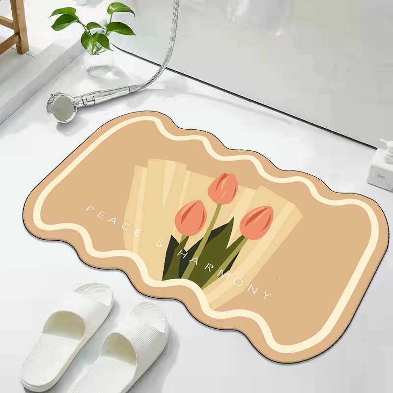 2025 soft diatom mud bathroom mat absorbent floor mat toilet door toilet non-slip quick-drying toilet foot mat H251205