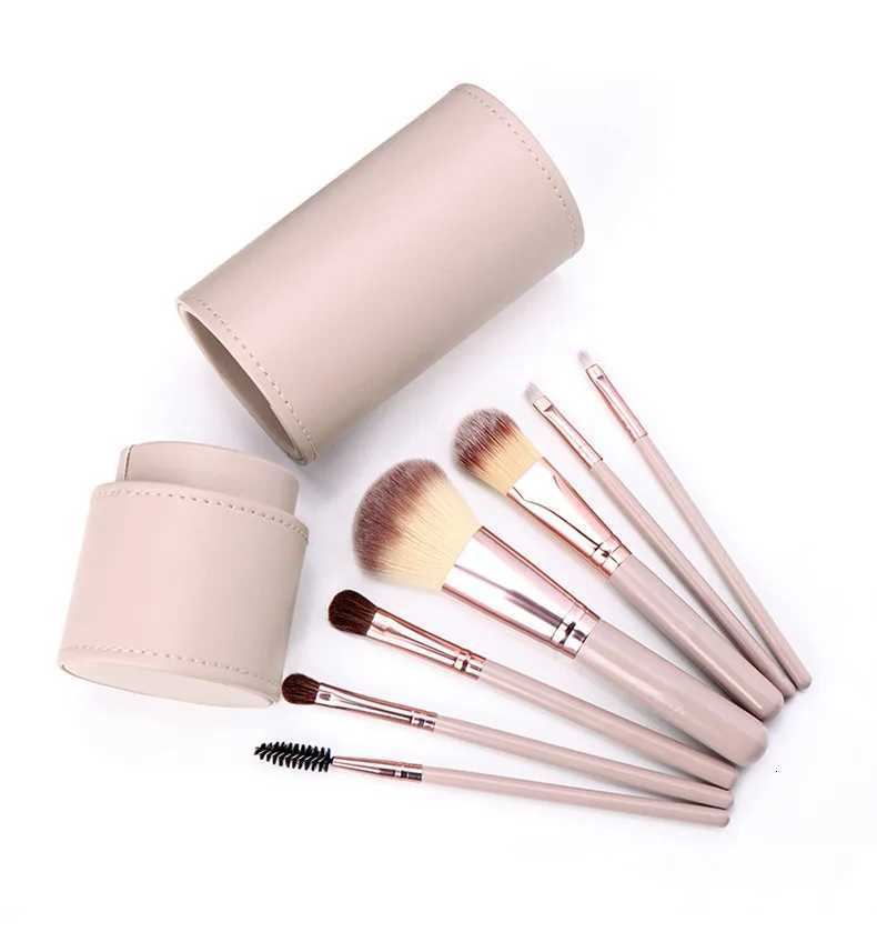 7PCS Horsehair Makeup Brush Set with Brush Holder Eyeshadow Blush Powder Highlighter Contouring High End Makeup Tool CombinationT251205
