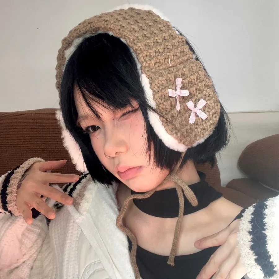 Knitted Tie Ear Warmer with Chic Bow for Winter Cold Protection Student Plush Ear Muff Yarn Ear WarmerXJ251205 - view 5
