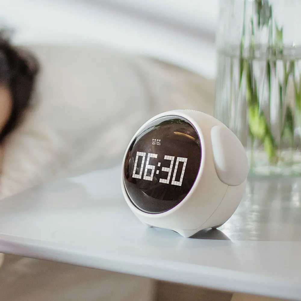 Led Awakening Light Cute Alarm Clock Electronic Watch Desk Digital Moment Bedroom Decoration Table And Accessory Smart Hour M251205 - view 3