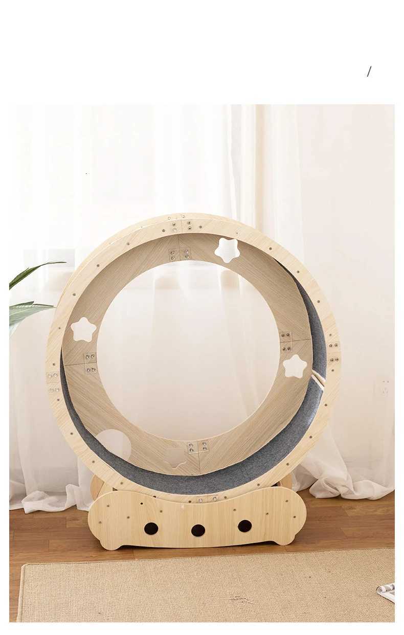 Cat Treadmill Roller Sports Equipment Pet Cat Dog Fitness Roller Silent Sports Running Wheel Solid Wood Cat Climbing Frame M251205