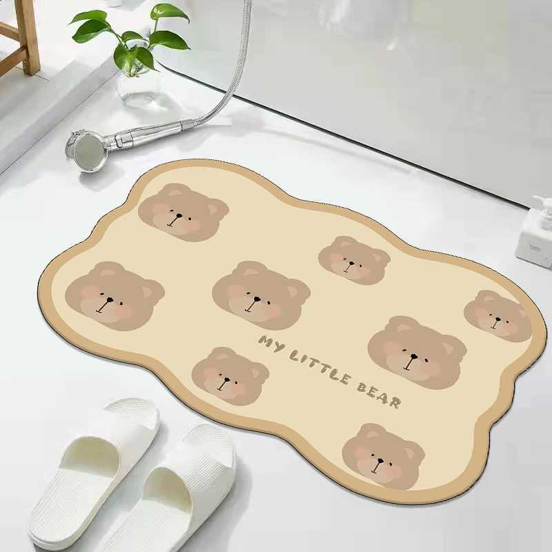 New bathroom absorbent non-slip floor mat household toilet door foot pad diatom mud quick-drying non-slip carpet H251205