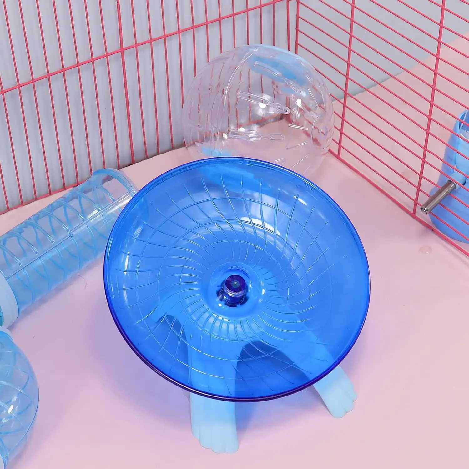 Blue Silent Hamster Exercise Wheel 7 Inch Quiet Spinner Running Disc for Dwarf Hamster Gerbil Rat Hermit Crab M251205