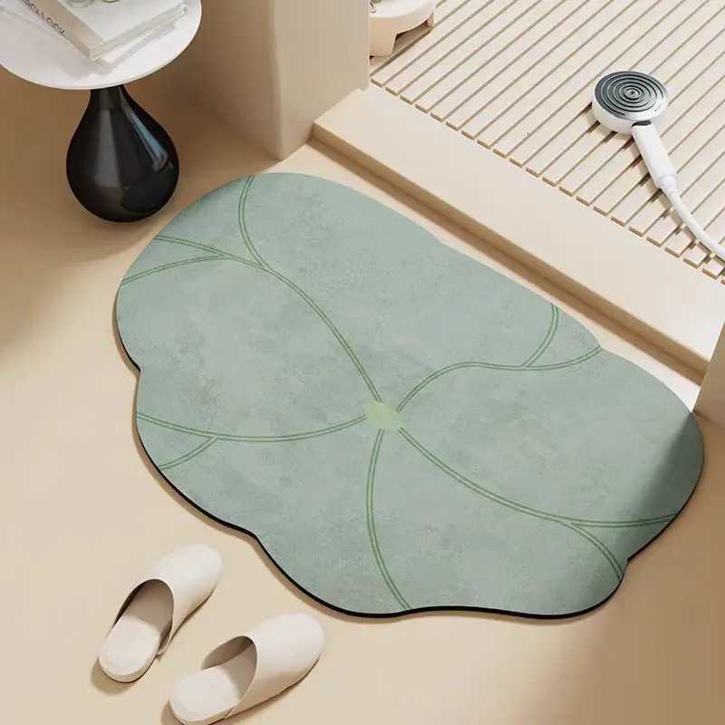Half circular bathroom floor mat diatomaceous earth absorbent mat quick drying carpet anti slip floor mat for bathroom H251205