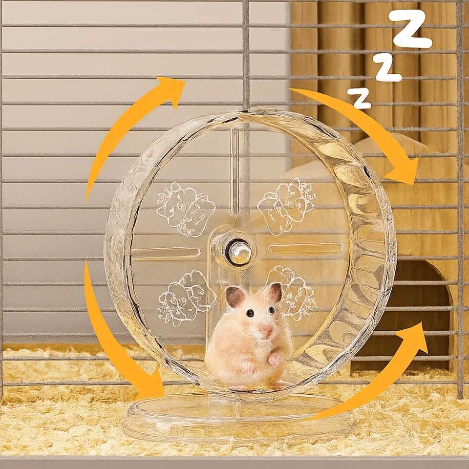 Silent Bracket Hamster Running Wheel High-quality Stand Roller Golden Hamster Exercise Wheel Clear Rotatory M251205