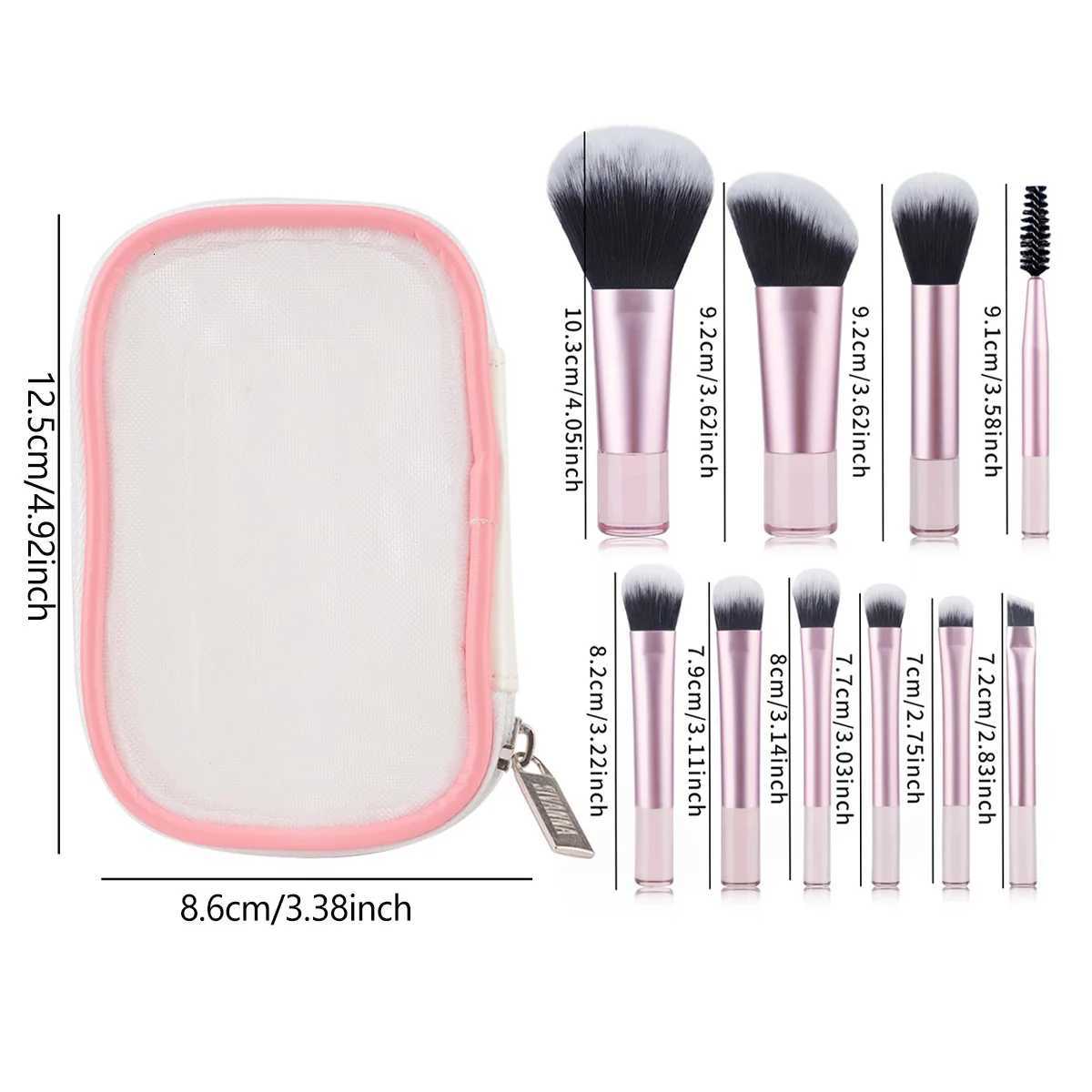 10pcs Mini Makeup Brush Set Powder Eyeshadow Foundation Blush Concealer Beauty Makeup Tools Brush Professional SuppliesT251205