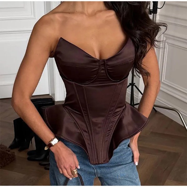Women's Fashion Sexy Lace Splice Sequin Camisole Top, Off-Shoulder Sleeveless Sheer Slim Fit Vest, Tight Fitted Corset Vest, Slim Tie V-Neck Mult