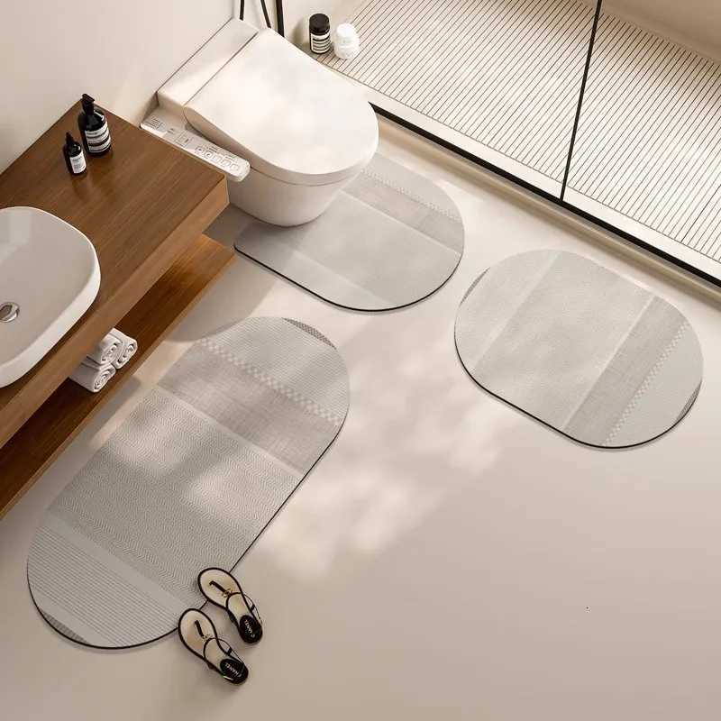 VIKAMA 3-Piece U-Shaped Toilet Edge Rug Bathroom Water Absorbing Foot Mat Toilet Room Anti-Slip Carpet Home Decoration H251205