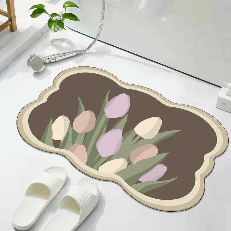 Diatom mud bathroom floor mat toilet suction bath non-slip foot mat toilet door quick-drying carpet H251205