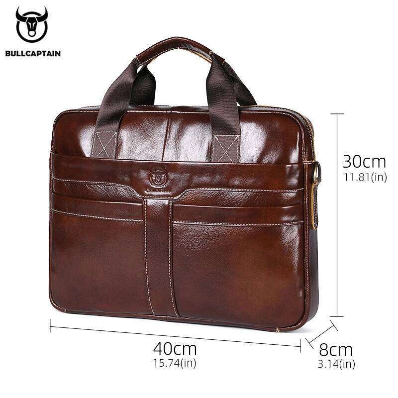 Luxury Bag Designer Shoulder Bags Totes Hobo BULLCAPTAIN Bag Top Layer Leather Men S Laptop Briefcase Work Business Travel