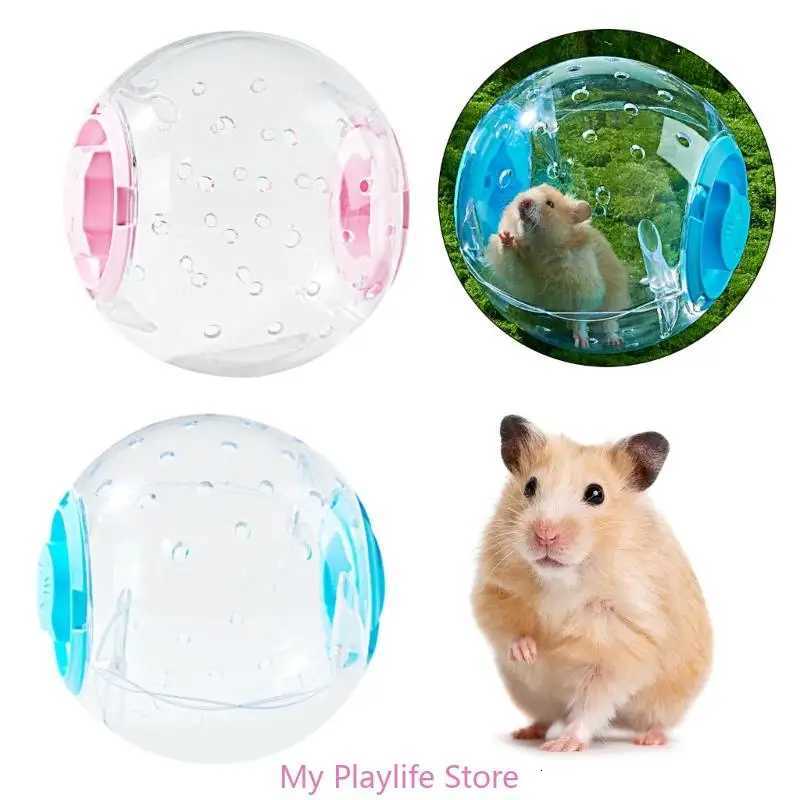 Small Pet Hamster Running Ball with Leash Exercise Toy Household Running Jogging Toy Hamster Spinning 18cm M251205