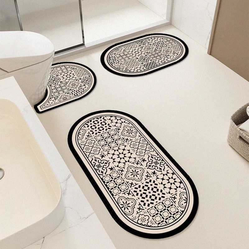 VIKAMA 3Pcs Bathroom Toilet Floor Mat Entry Door Bathroom Anti-Slip Absorbent Carpet Three-Piece Set Home Decoration H251205