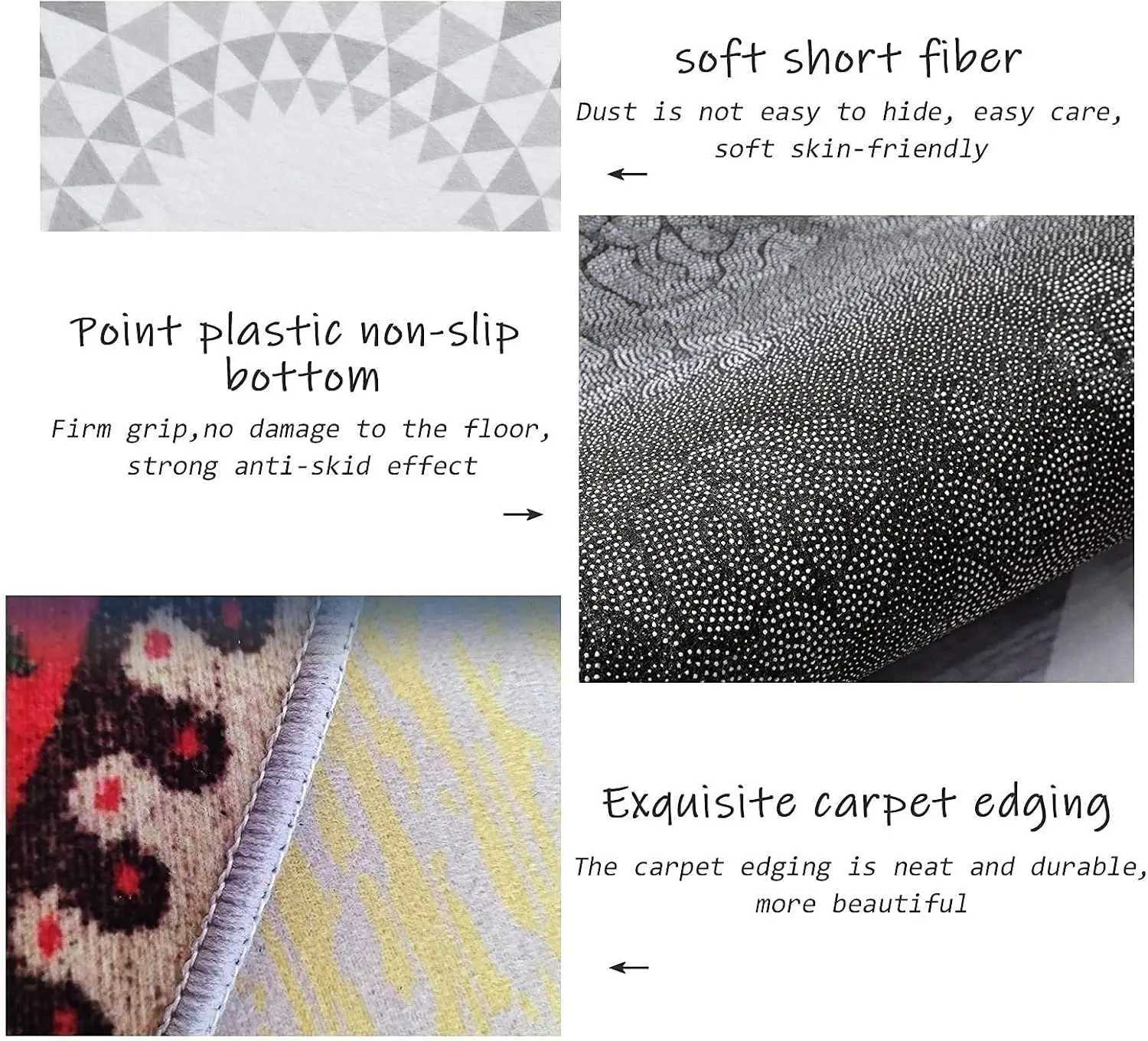 VIKAMA Cartoon Crystal Velvet Floor Mat - Easy to Absorb Water and Clean Cute Puppy Rug Washable for Home Decoration H251205