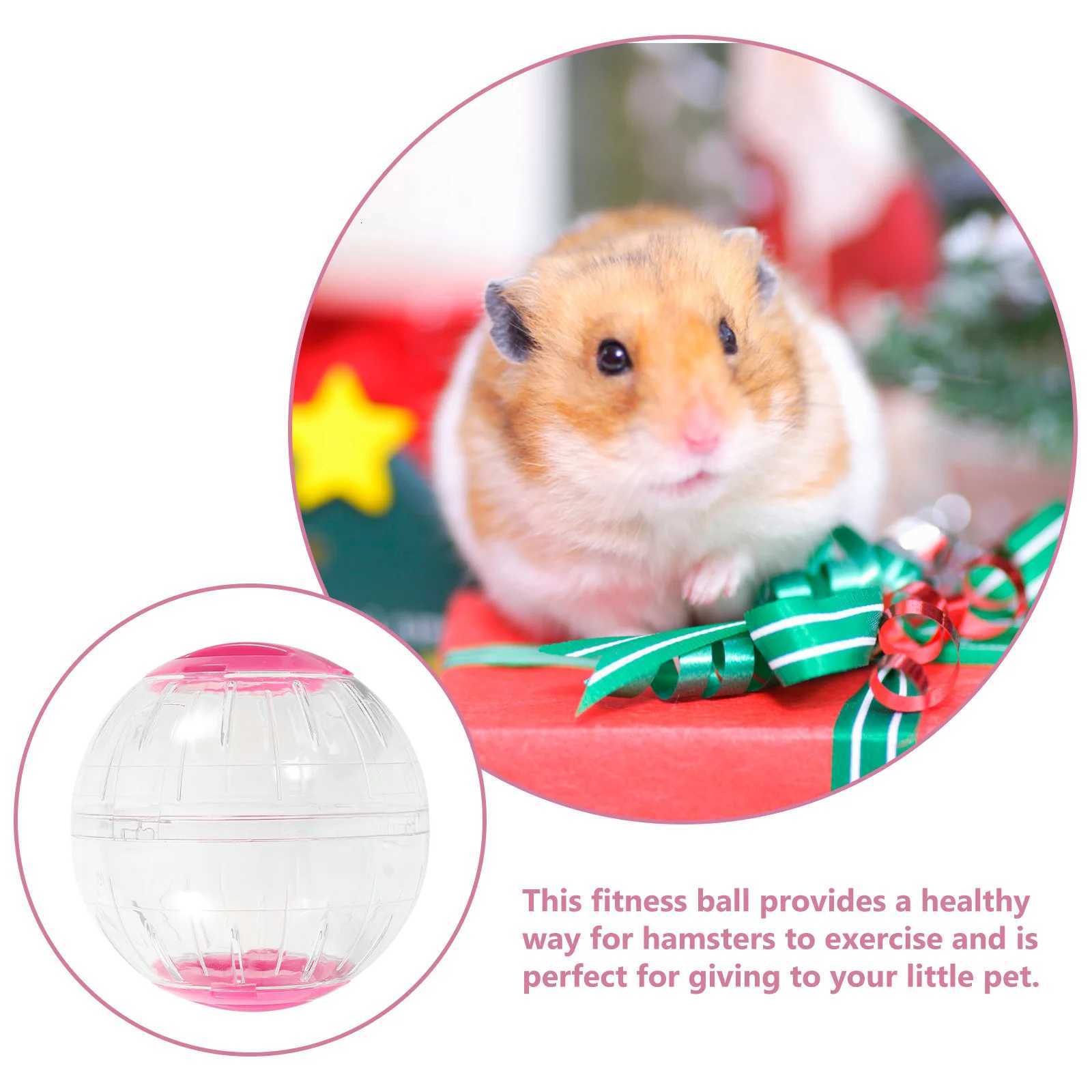 Small Transparent Hamster Exercise Ball Pink Mini Pet Plastic Exercise Ball for Hamsters Gerbils Safe Healthy Activity M251205