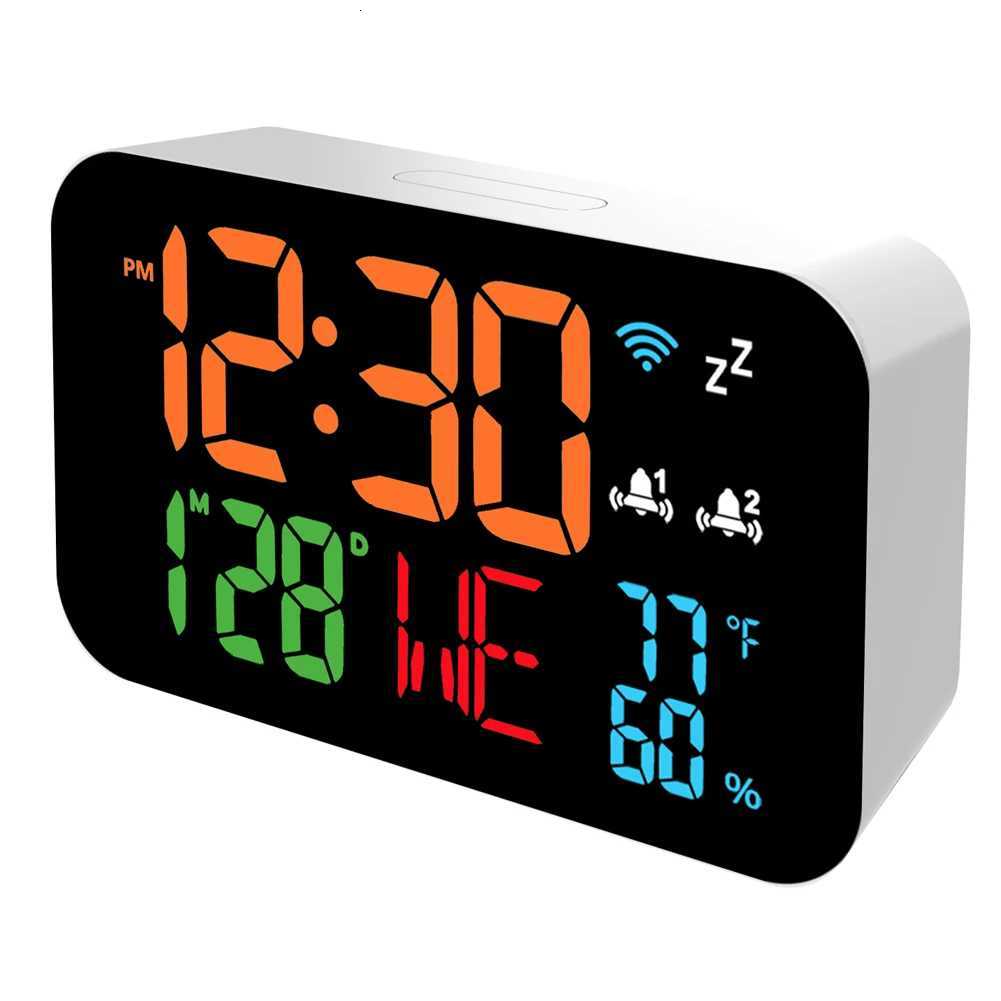 Tuya WiFi Desktop Clock Calendar Intelligent Thermometer Hygrometer with Digital LED Display Support WIFI Auto-Calibration M251205 - view 3
