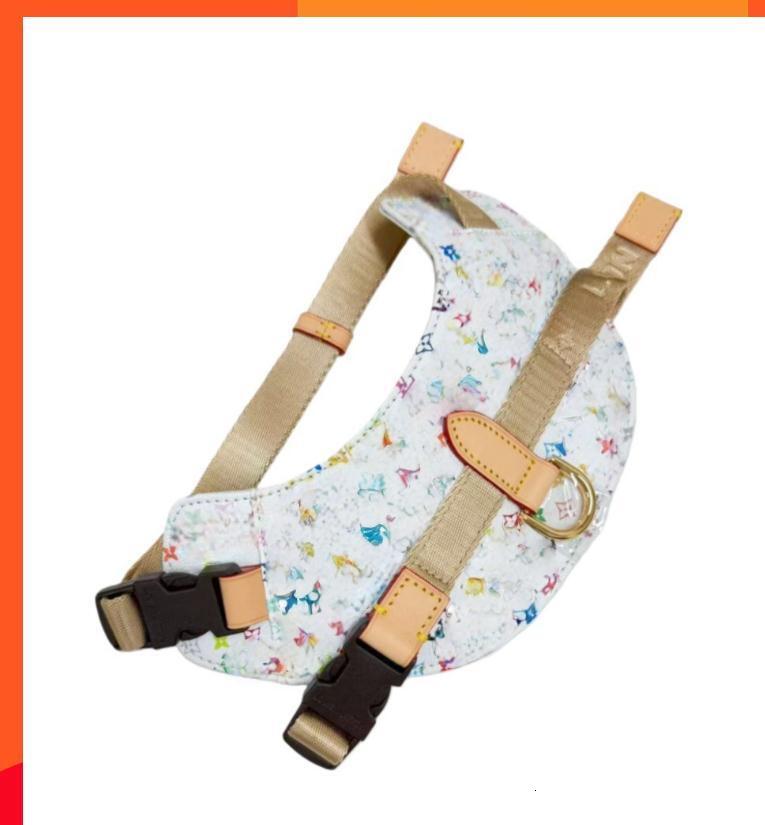 Dog Harness Collar and Leash Set with Classic Letter No Pull Dog Harness Soft Adjustable Luxurious Pet Leather Leashes Dizitime