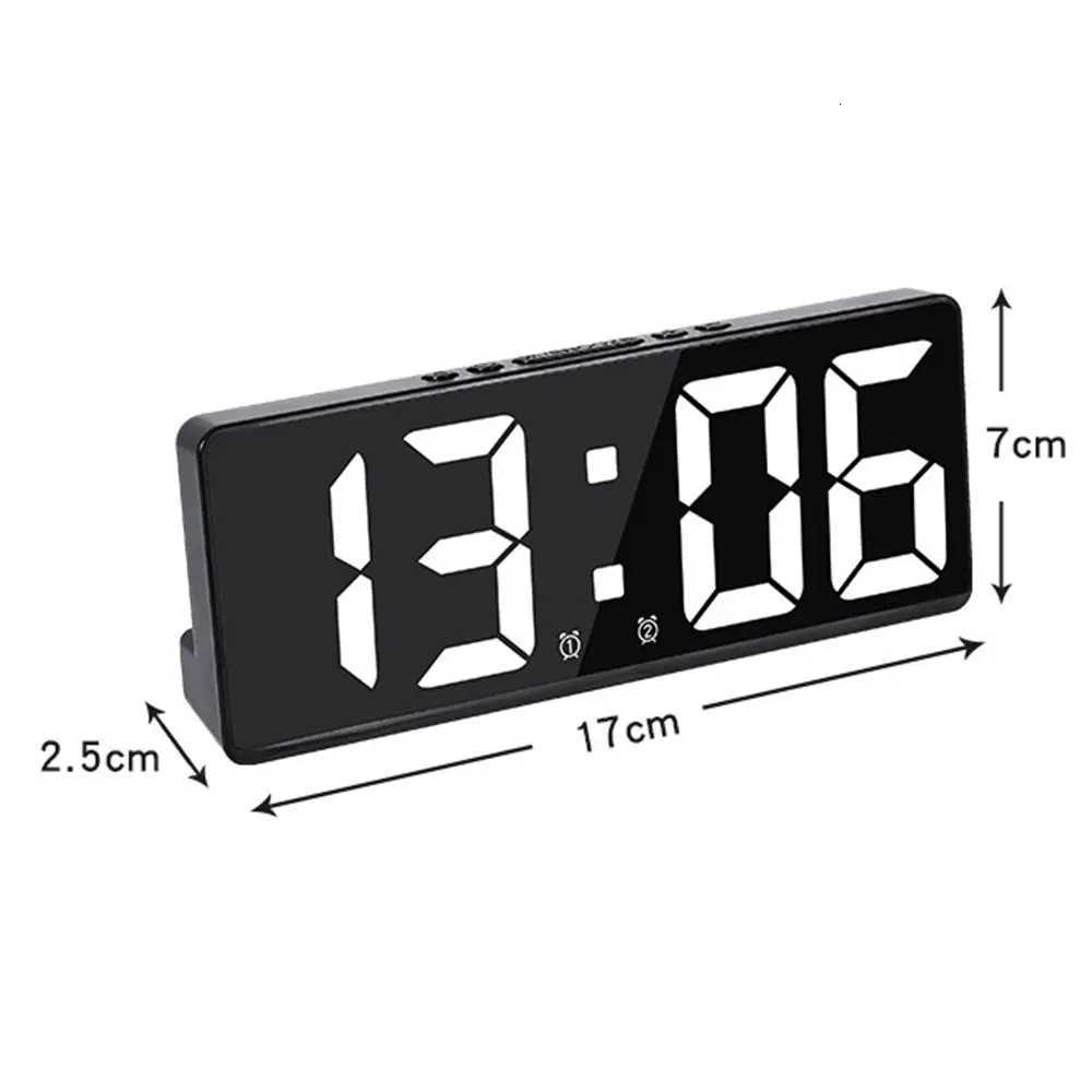 LED Digital Electronic Clock Backlight Large Number Alarm Clock Temperature Calendar Bedside Table Nightlight Home Decoration M251205 - view 6