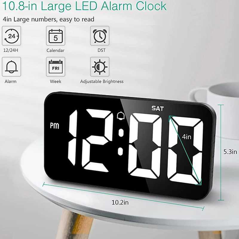 LED Alarm Clock Digital Wall Clock Super-size 108 Electronic Desk Clock Time Week Display Bedroom Home Decoration NIDITON M251205 - view 3