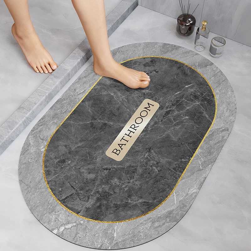 Diatom mud bathroom and toilet floor mat quick drying soft pad absorbent and non slip foot mat H251205