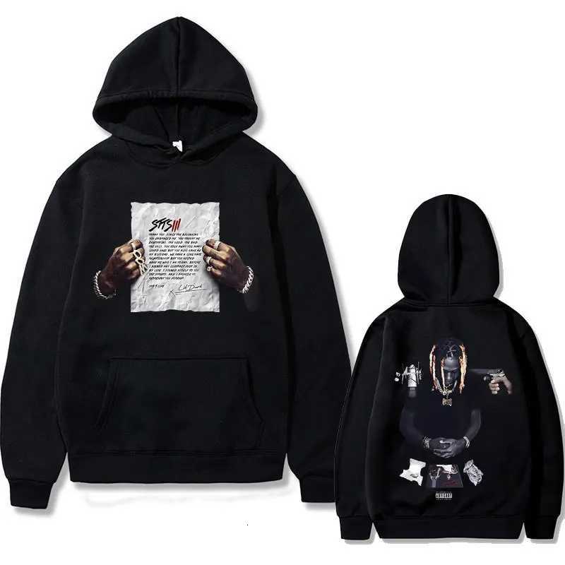 Rapper Lil Durk Double Sided Print Hoodie Mens Regular fit Autumn fleece hoodie Long Sleeve Fashion Streetwear Clothe SportwearXJ251205