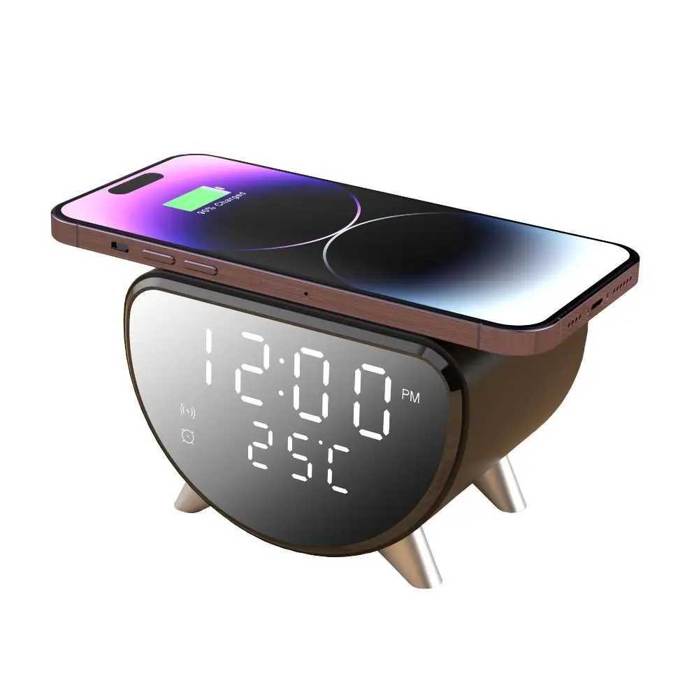 Plastic Multifunctional Alarm Clock 15W Fast Charging Alarm Function Temperature Clock Temperature Monitoring M251205 - view 5