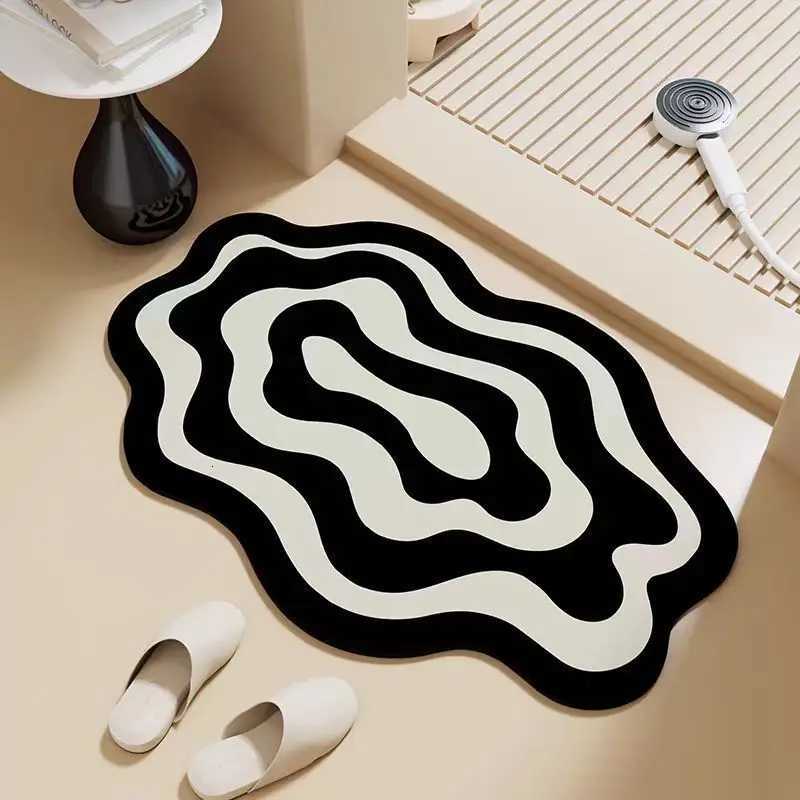 VIKAMA Mori System Petal Bathroom Carpet Diatomite Water Absorbent Non Slip Bathroom Floor Mats Ins Style Home Decoration H251205