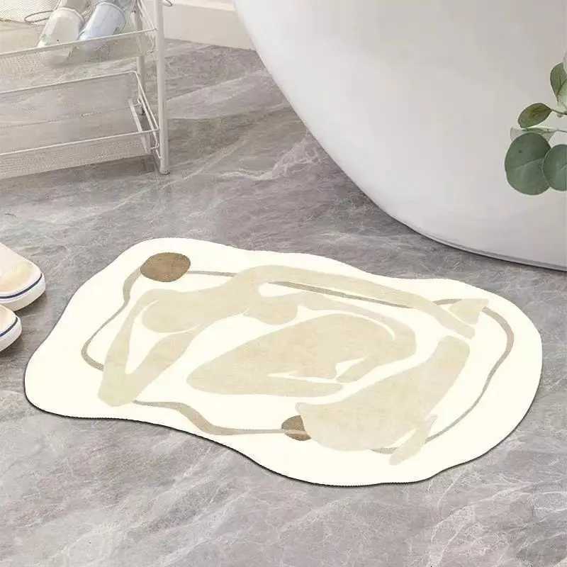 Bathroom toilet anti slip carpet toilet absorbent floor mat door quick suction quick drying diatomaceous earth H251205