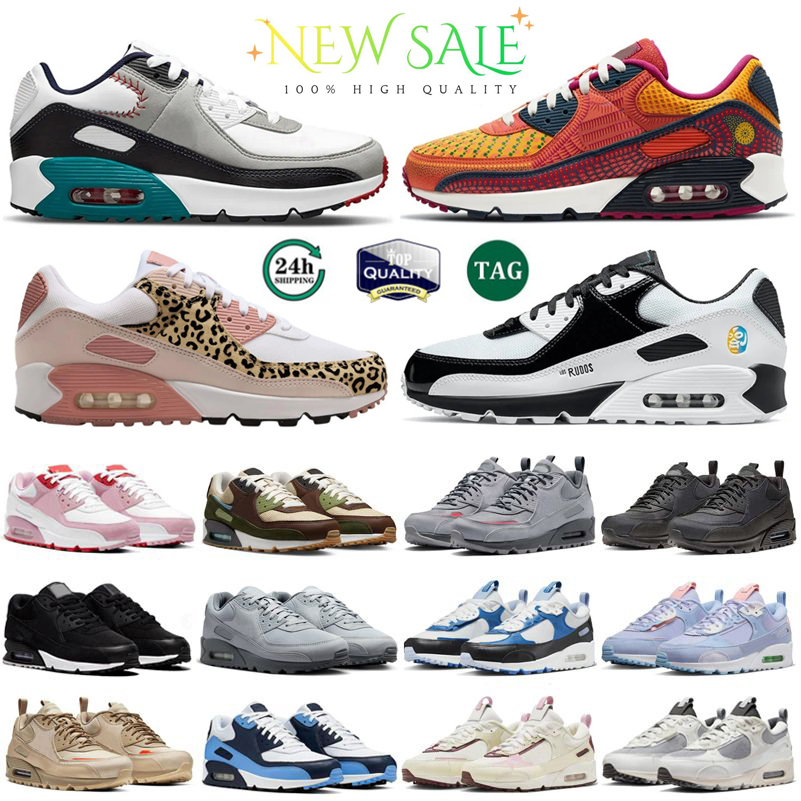 90 90s Designer Running Shoes Dia de los Muertos Lucha Libre Patta Waves Leopard Pink Triple Black White UNC Midnight Navy Men Women trainers Sports Sneakers 36-45