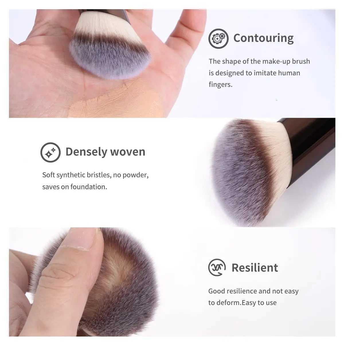 5 PCS Foundation Makeup Brush Set Double-ended Kabuki Mask Contour Brush for Liquid Powder Concealer Cream Cosmetics Blending MaT251205