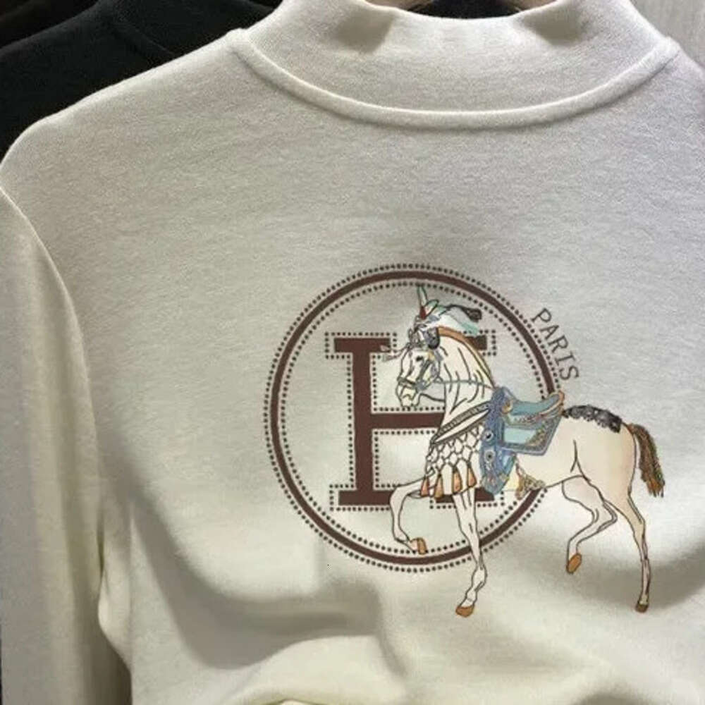 Fleece Half Polo/Turtle Neck Base Layer Women's Clothing Autumn/Winter Style Thickened Warm Sleeves T-Shirt Inner Top