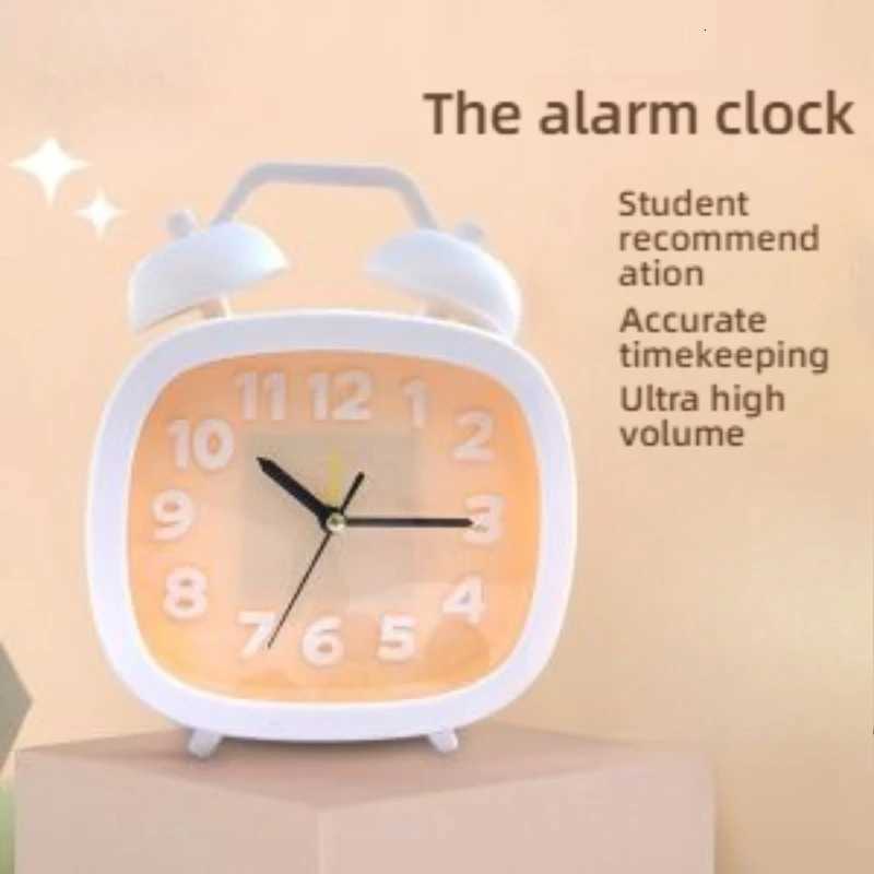Ultra-quiet Lovely Table Desk Alarm Clock for Kids Children Boys GirlsRed/Yellow/White/Green/Pink M251205