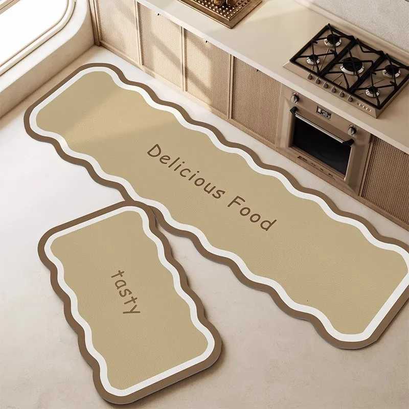 VIKAMA Cream Ins Style Diatomite Carpet Home Kitchen Draining Floor Mat Bathroom Doorway Absorbent Non-slip Carpet Home Decor H251205