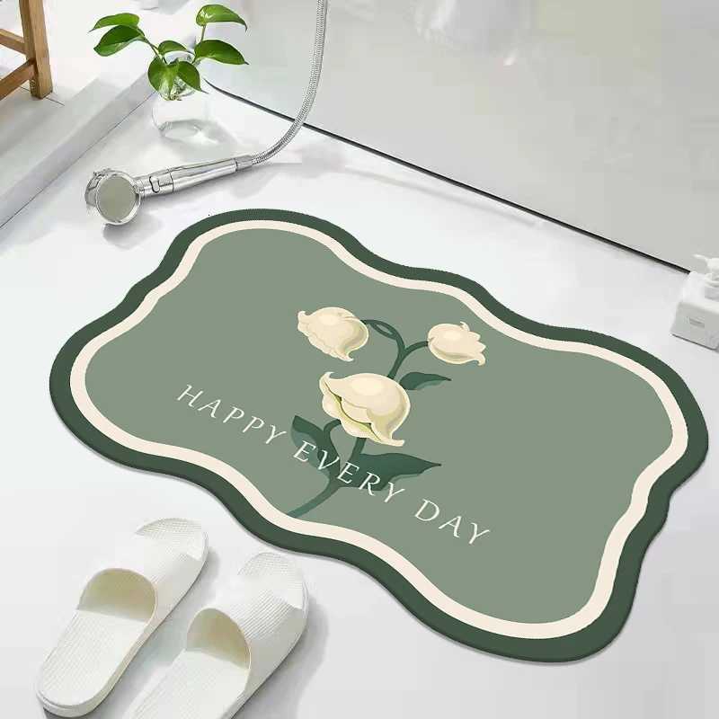 Diatom mud floor mat absorbent toilet bathroom quick drying non-slip foot mat toilet door carpet mat waterproof kitchen H251205