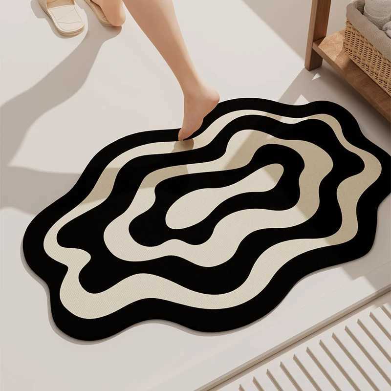 Toilet floor mat bathroom non-slip absorbent toilet strong door toilet diatom mud quick-drying floor mat H251205