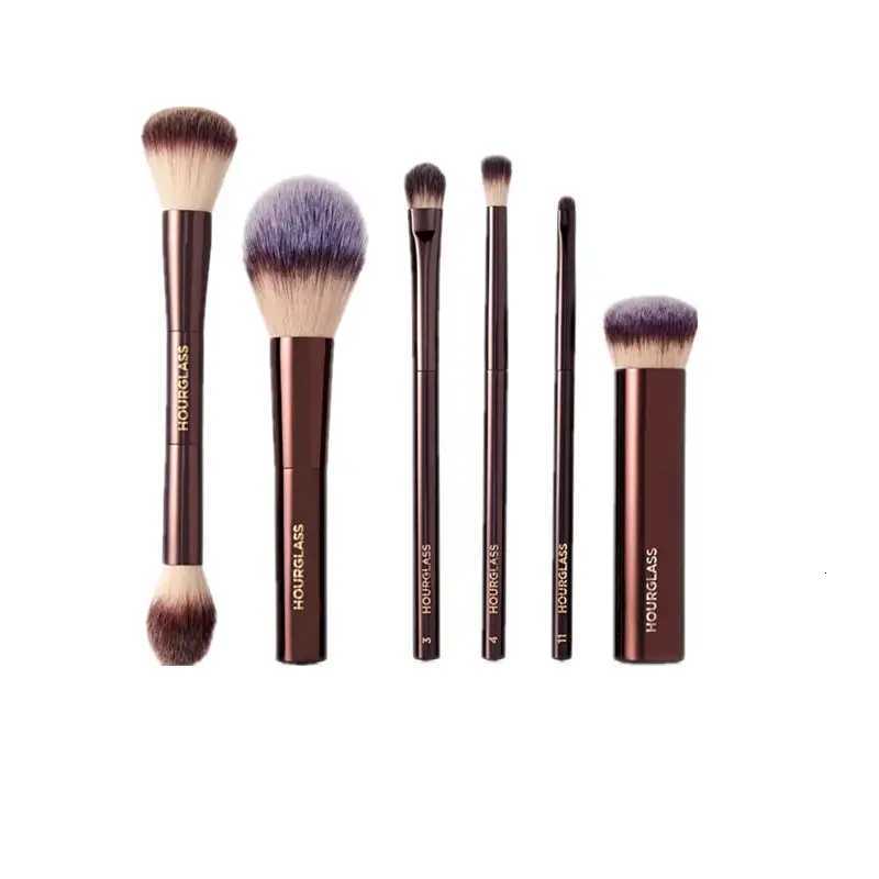 1pc Hourglass Powder Contour Makeup brushes Foundation Blusher Make up brush metal handle Concealer Bronzer high end with boxT251205
