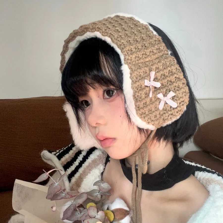 Knitted Tie Ear Warmer with Chic Bow for Winter Cold Protection Student Plush Ear Muff Yarn Ear WarmerXJ251205 - view 3