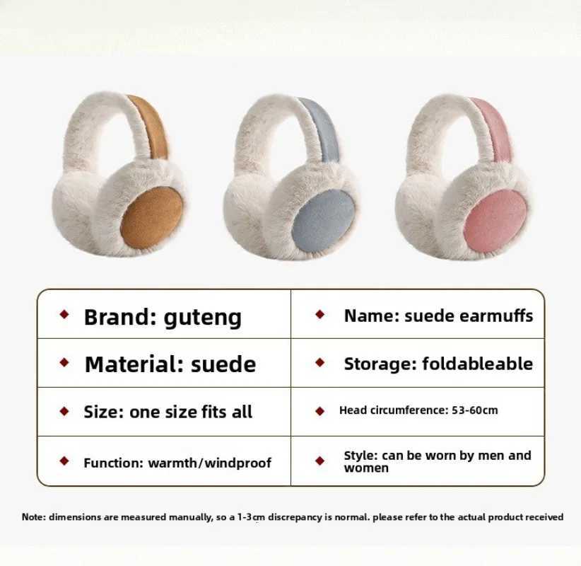 Autumn and Winter Suede Plush Earmuffs Womens Velvet Thickened Warm Earmuffs Riding Cold Ear Protection Winter AccessoriesXJ251205 - view 7