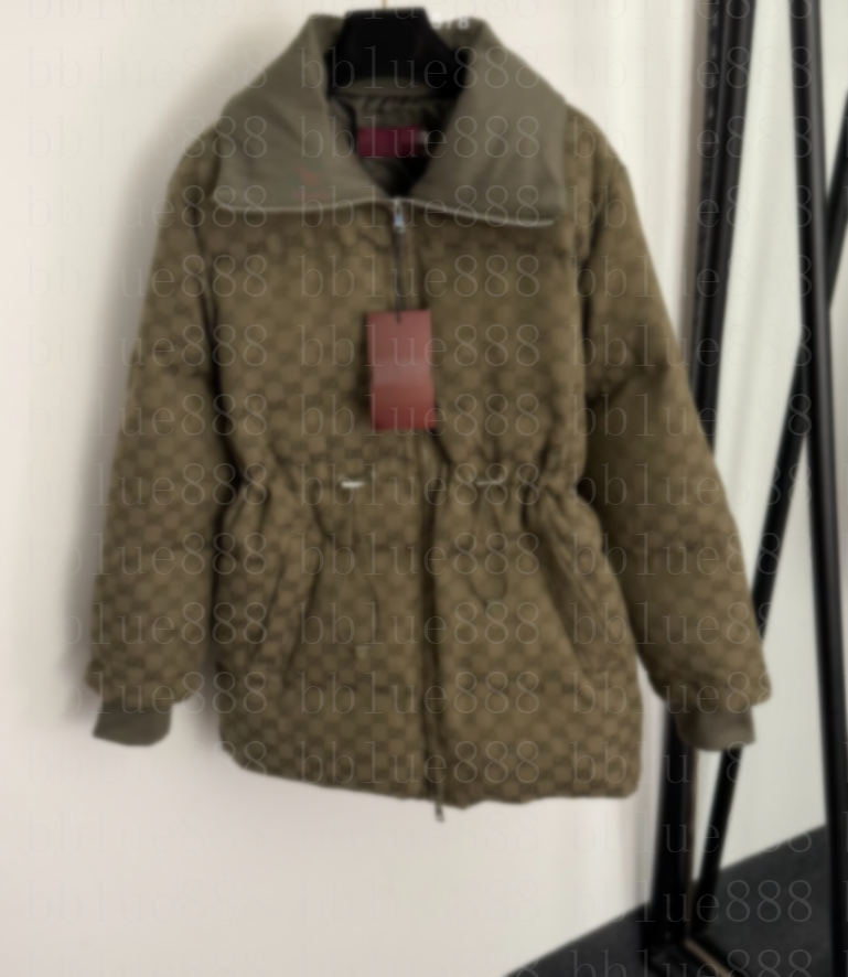 26 Autumn/Winter Women's Down Jacket Flower Fabric White Duck Down Filling Drawstring Waist Collar Long Sleeve Down Coat