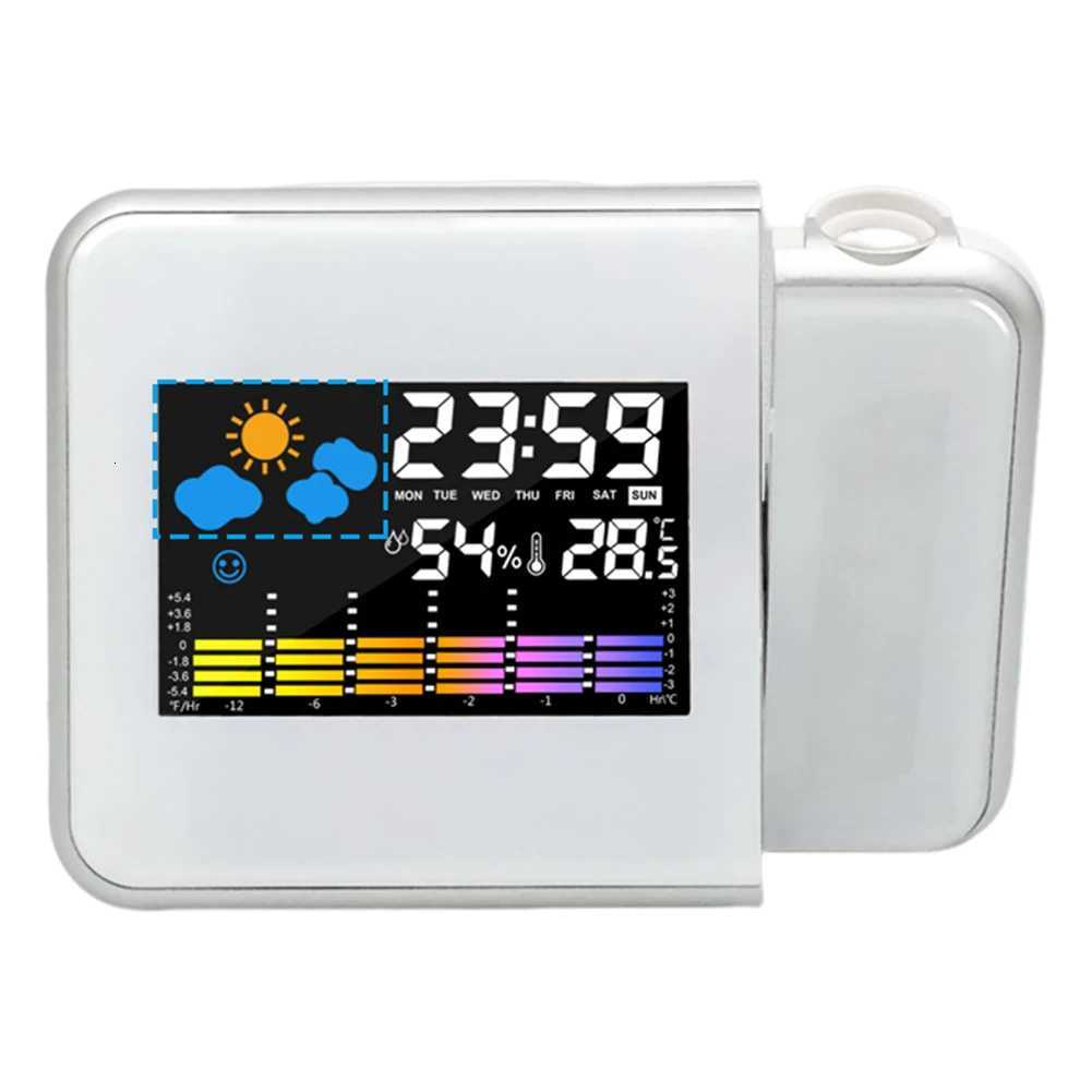 Smart Alarm Clock with Night Backlight Digital LED Projector Desk Table Thermometer Hygrometer for Home Living Room Bedroom M251205 - view 3