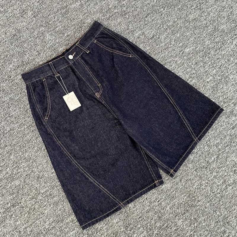 Mertra Denim Shorts Dark Blue Letter Print Classic Simple Men Women Couple All-match Casual Pants Summer New MERTRA Shorts X251205